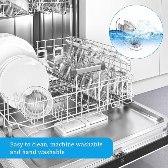 Spatbescherming Zeef - Keukenmachine Accessoire - Koken en Mixen - Roestvrij Staal - 4 Stuks - Zilver — afbeelding 2