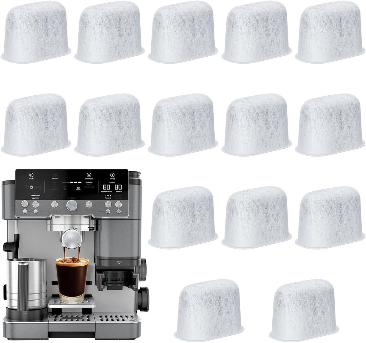 Waterfilter Inzetstukken voor Koffiezetapparaten 15 Stuks Vervangbare Waterfilters voor Optimale Smaak en Kwaliteit