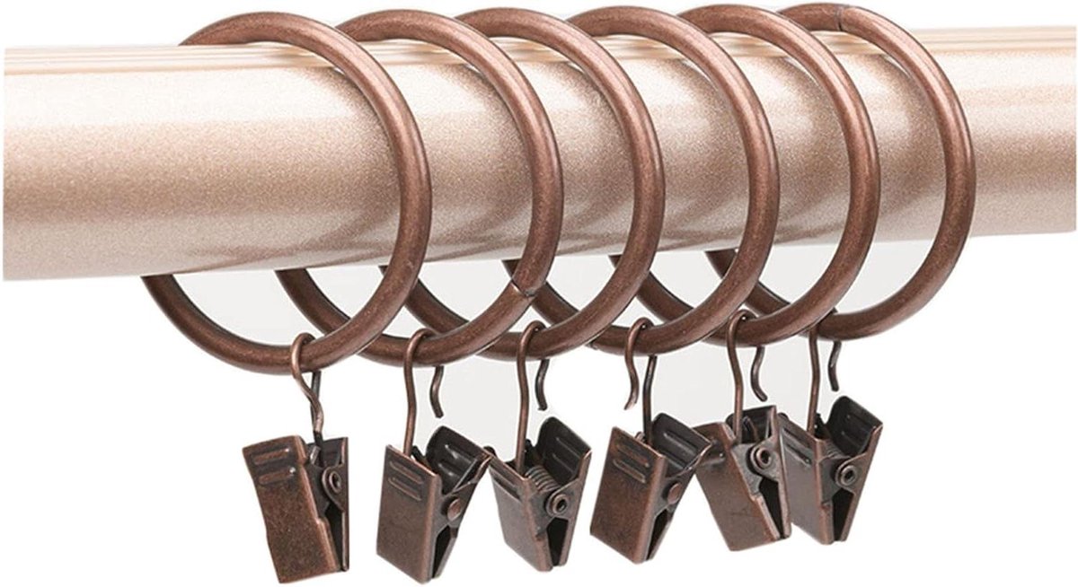 Gordijnringen met Clips - Klemringen Gordijnen - Gordijnen Ophangen - Met Metalen Klemmen 