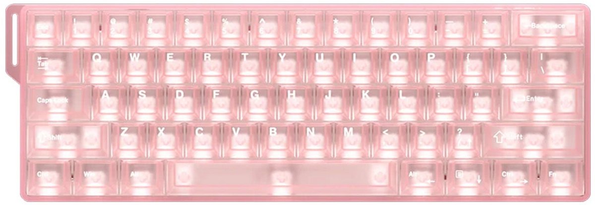 DAREU COOL 60 Pink-clear 60% ICE Blade Magnetische Switch 8K Hz Hall Effect Hotswap RGB Engelse Gaming Toetsenbord