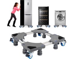 Wasmachine Verhoger op Wielen – Verstelbaar 53-68 cm – Anti-Trilling – 400 kg Draagkracht