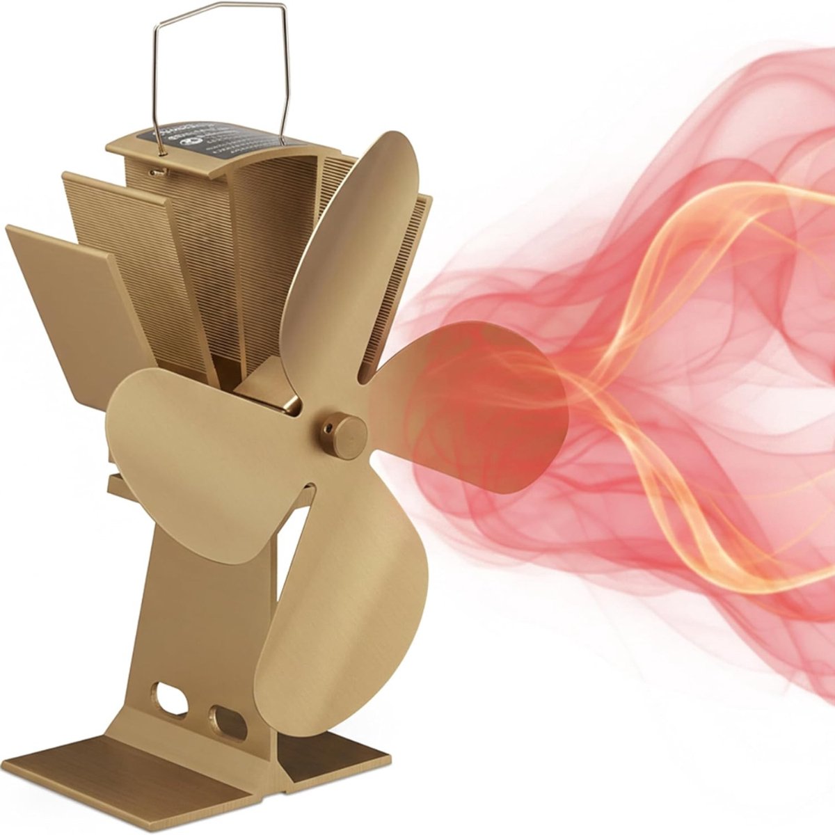 QUOVO® Houtkachel Ventilator - Houtkachel - Kachelventilator - Bruin - 12cm x 12cm x 26cm