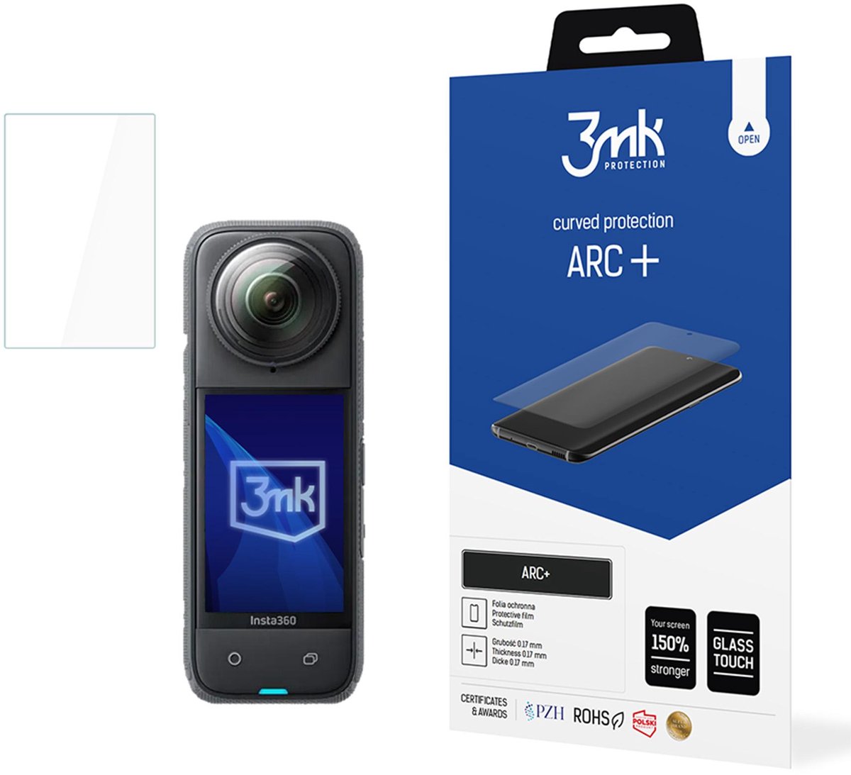 3Mk Arc+ Gehard Glas Voor Insta360 X4 Met Hoge Krasbestendigheid