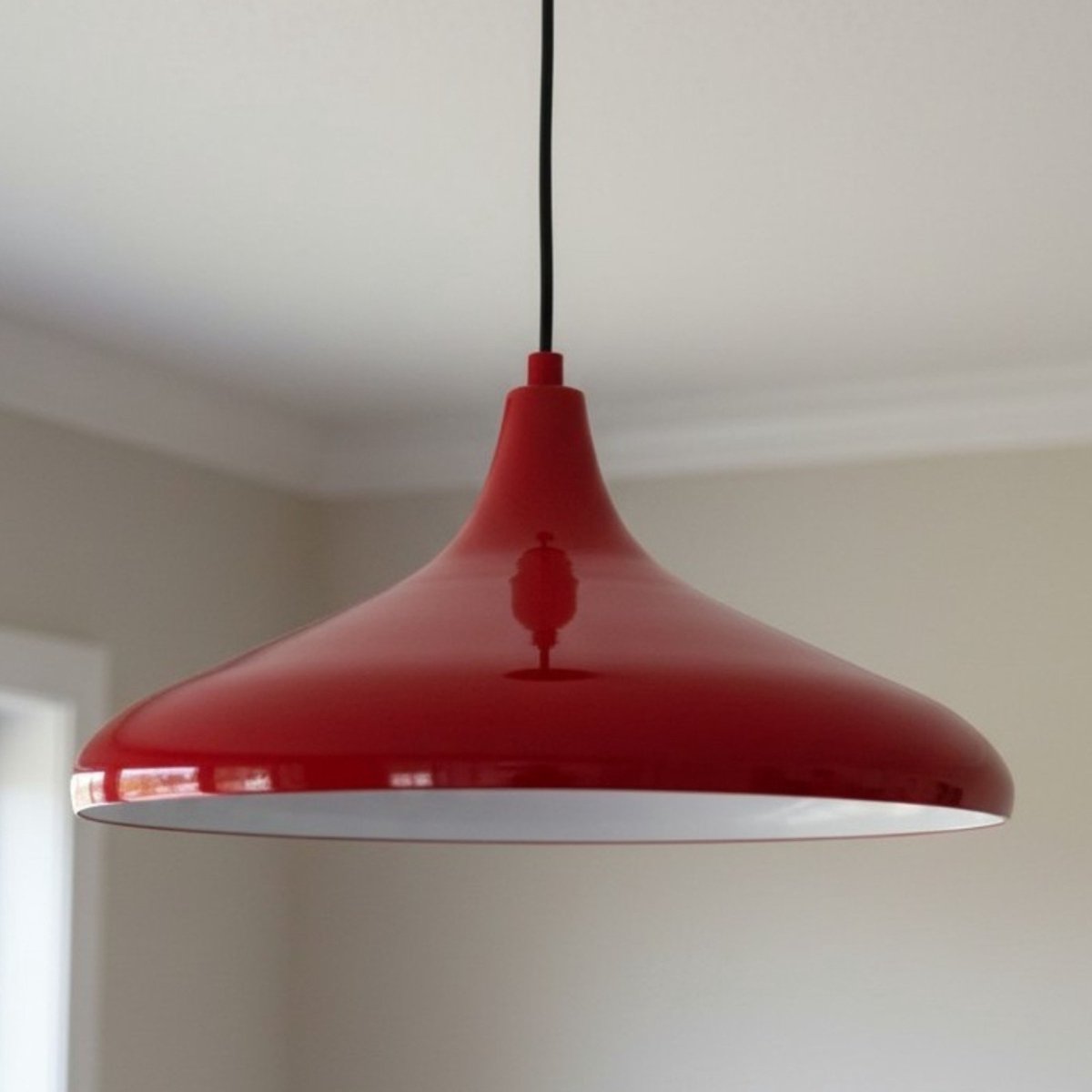 Bamyum Champion Rood Hanglampen Metalen 1xE27 Fitting Ø 35 cm Pendellamp Voor Binnen Binnenkleur is Wit