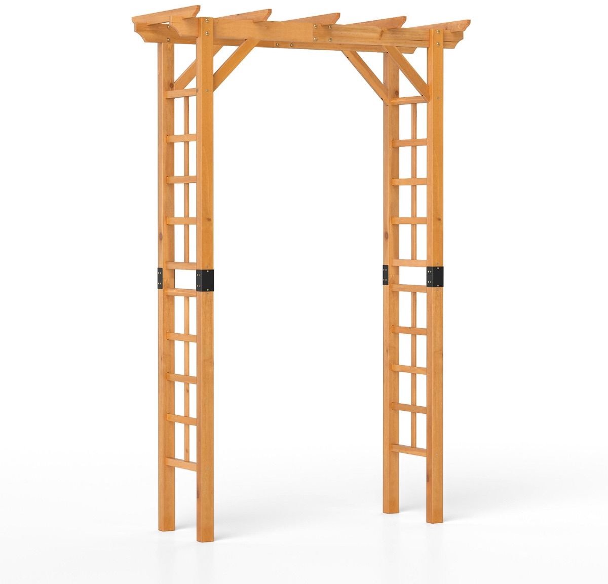 Tuinboog - 140 x 60 x 215 cm - massief - weerbestendig - Oranje houtkleur