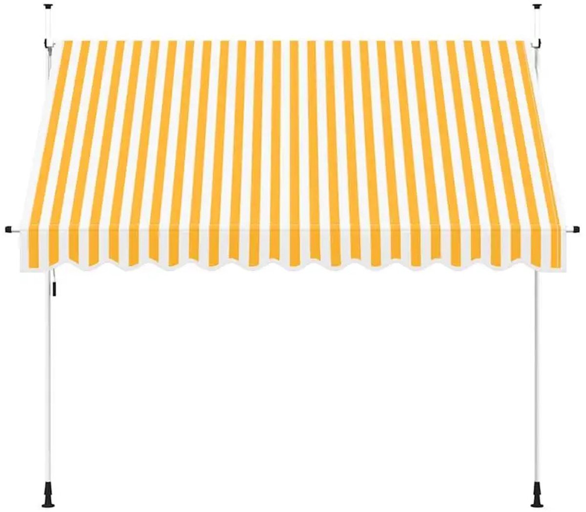 LUMÉ STORE Klemluifel - Luifel - Parasols - Pergola - Uitschuifbaar - 300x120cm - Waterafstotend - Zonwerend - Staal - Geel & Wit