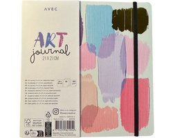 AVEC Art Journal Kraft Cover - Schetsboek - 300 g-m² - Kunstboek - Aquarel papier - 30 vellen - 21 x 21cm - Aquarelpapier - Aquarel boek