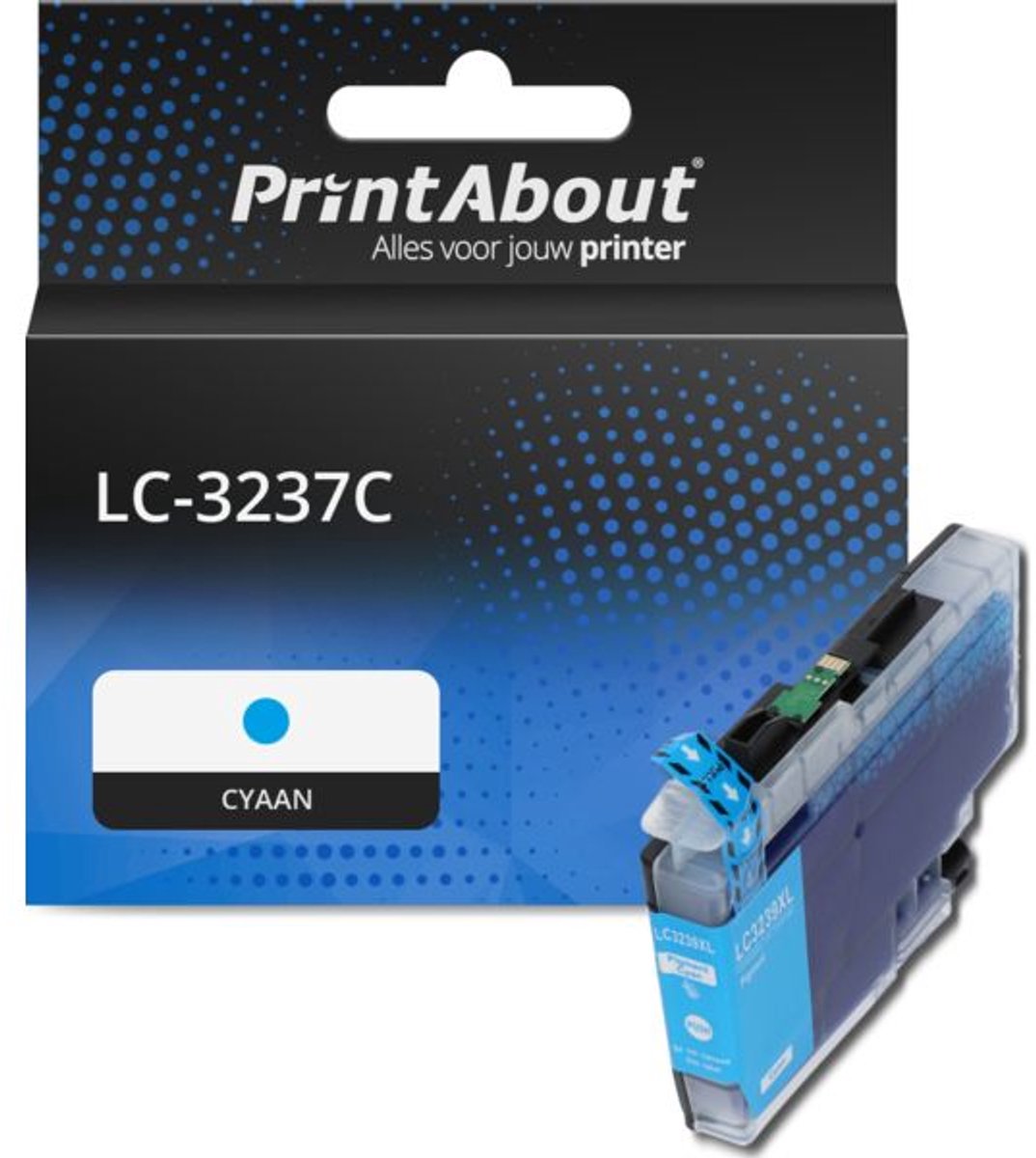 PrintAbout huismerk Inktcartridge LC-3237C Cyaan geschikt voor Brother