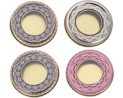 Set van 8 Lege Decoratieve Opslagdozen van Glas en Metaal met Deksel voor Koekjes en Snacks
