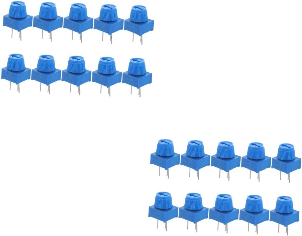 Trim Potentiometer Set - Variabele Weerstand - Elektronica Hobby - Verticale Montage - 17x20x10mm - Donkerblauw