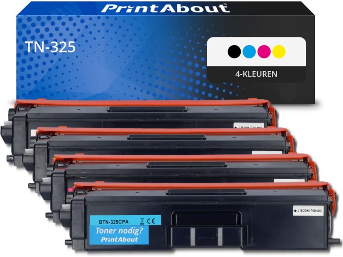 PrintAbout - Alternatief voor de Brother TN-325BK / 4 Kleuren