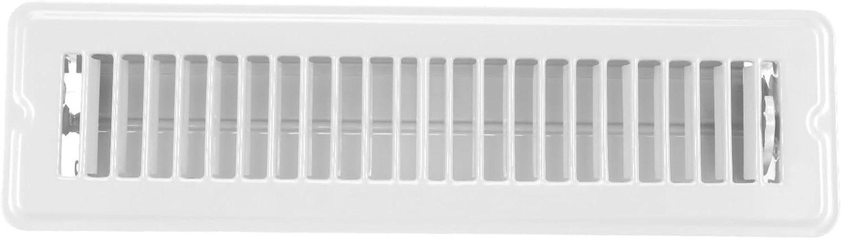 Metalen Vloerrooster - Ventilatierooster Deksel - Luchtverdeling Binnen - Robuuste Constructie - 34x9.5x3.5cm - Wit