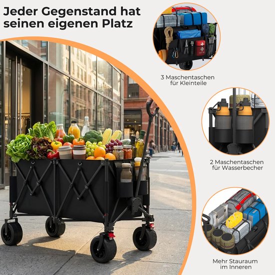 Aafinity 300L opvouwbare kampeerwagen - robuuste kar met een capaciteit van 200 kg en 360° slijtvaste wielen voor caravan van Aafinity — afbeelding 2