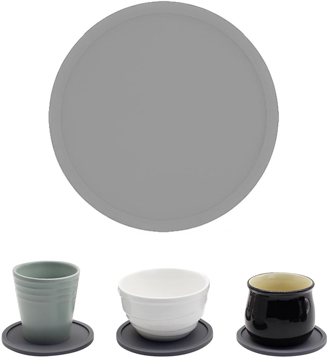 Dailygoods- Onderzetters Set van 2 - Siliconen Antislip - Hittebestendig - Voor Kopjes/Drankjes - Vaatwasserbestendig - 10 x 10 cm - Drankonderzetters
