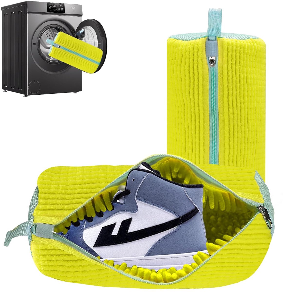 Store_8 - Schoenwaszakken - Wasmachine - Herbruikbaar en scheurvast - Geel - Voor sneakers en schoenen - 2 stuks - Hoogwaardig materiaal