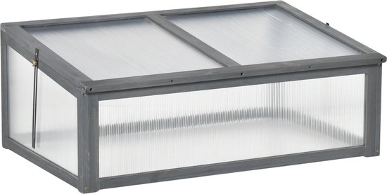 Velmio Mini Kweekkas - Kweek kast - Tuinkas - Broeikas - Balkon Tuin Binnen of Buiten - Kweekbak - 100x65x40 cm - Hout