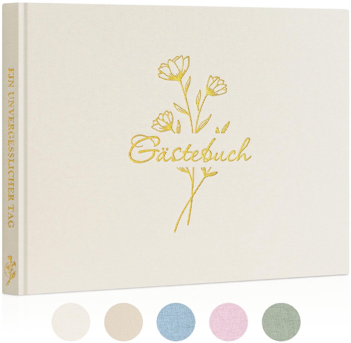 Cosensi- Gastenboek Bruiloft - Gastenboek Verjaardag - Gastenboek Jubilea - Blanco Gastenboek - Linnen Gastenboek - Bruiloftsalbum - Herinneringsboek