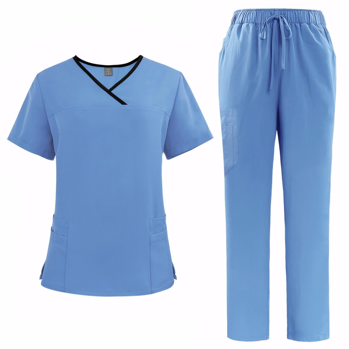 Dailygoods- Scrub Set Ademend - Medisch Uniform - 4 Pocket Top - Stretch Broek - Sneldrogend - Zachte Stof - Elastische Tailleband - Werkkleding