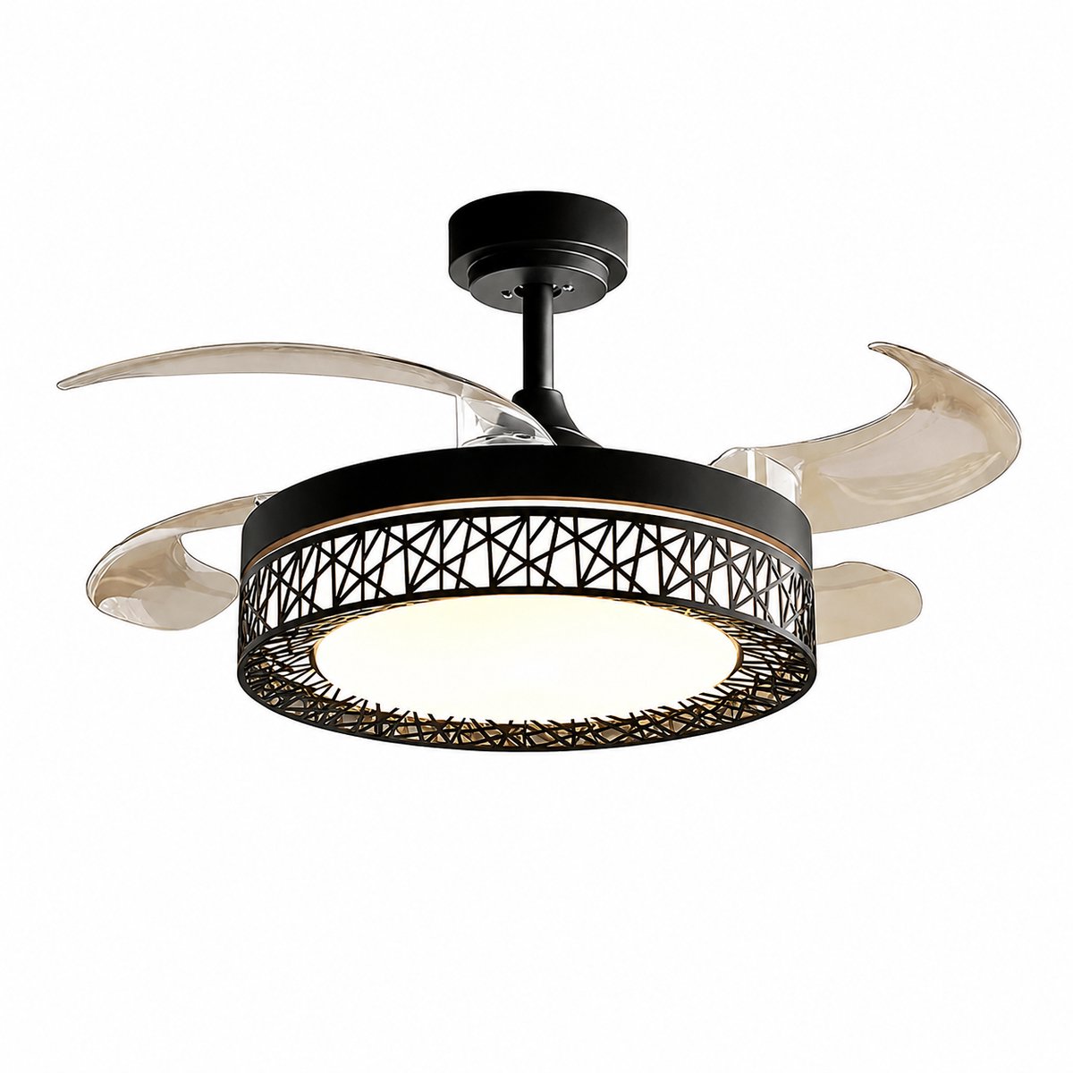 ITRONIQ Plafondventilator Met Verlichting - Afstandsbediening - Dimbare LED Lamp - 6 Snelheden - Zomer & Winterstand - Zwart