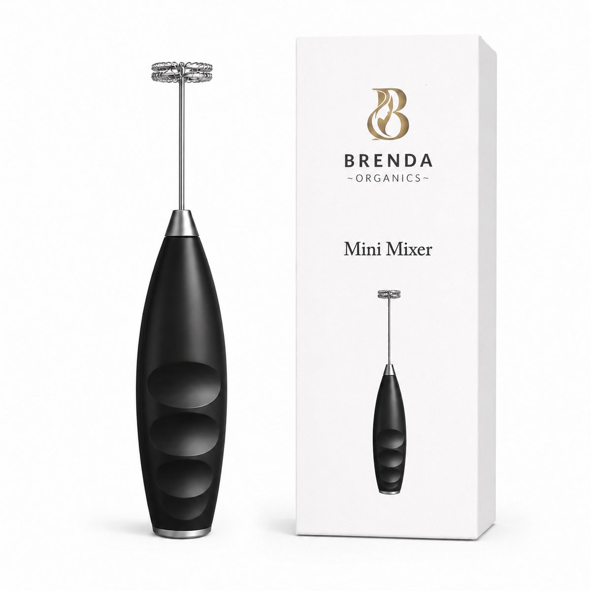 Brenda Organics - Melkopschuimer - Draadloos op batterijen - Koffieschuimer - Mini Mixer