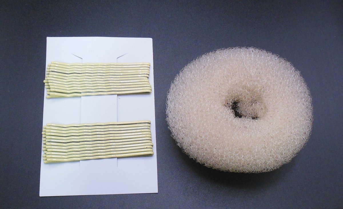 Schuifspelden lichtblond + Haardonut blond set