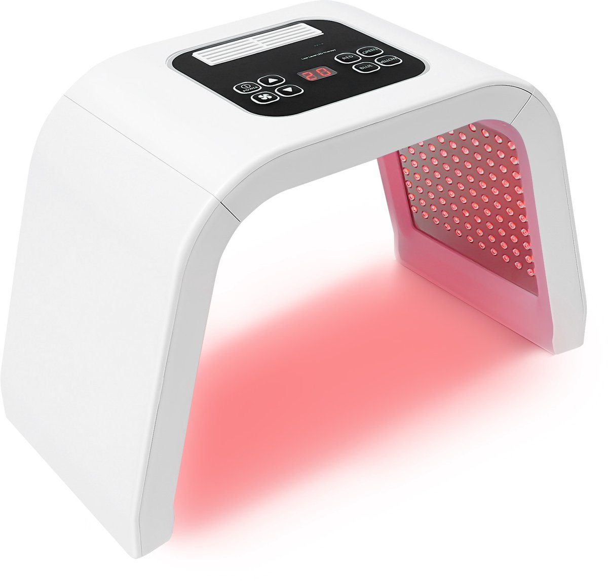 Novendo Goods - LED gezichtsmasker met 7 kleuren lichttherapie - Huidverjonging apparaat met 287 LEDs - professioneel beauty masker voor thuis en salon