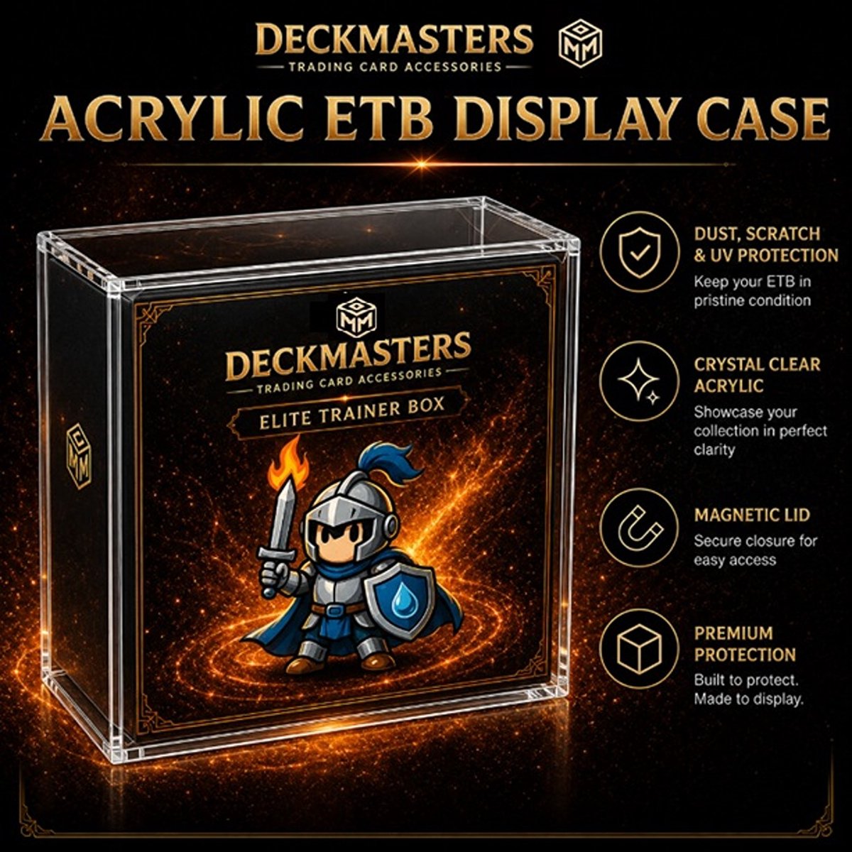 Deckmasters Acryl Display - magnetische sluiting - 5mm - Geschikt voor ETB's - Geschikt voor Elite Trainer Box