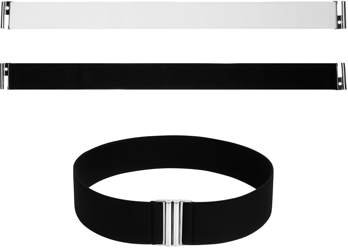 Dailygoods- Damesgordel 2 Stuks - Brede Stoffen Gordel - Elastische Gordel met Gesp - Stretchgordel voor Jurken - Modieuze Accessoires - Lengte 68 cm, Breedte 5 cm - Riem