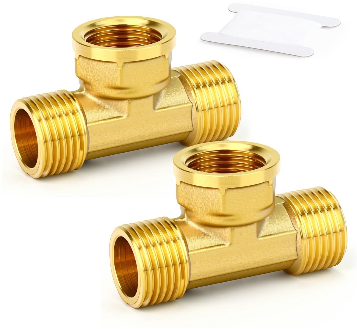 Dailygoods- T-connector 3-weg - Messing - Koppelingsadapter - Aansluiting voor slangkoppelingen - Corrosiebestendig - Werkdruk 1,5 MPa - T-stuk