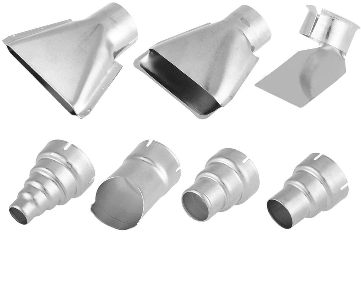Dailygoods - Heat Gun Nozzle - 7 Stuks - Hittebestendige Nozzles - 35mm - Accessoire Vervanging - Geschikt voor Soldeerstation - Roestvrij staal