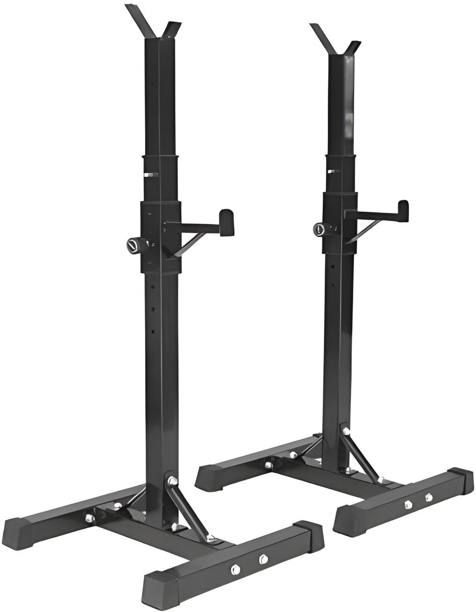 KAD® Squat Rack - Squat Standaard met Barbellsteun - Compact Power Rack voor Thuisgym - Zwart - 84cm x 41cm x 14cm