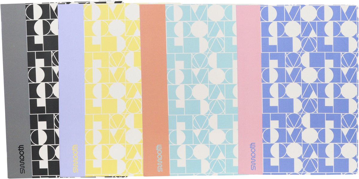 Schrift Smooth A4 ruit 5mm 48 vel 90 grams krimp 4 stuks assorti - AN-113211-C
