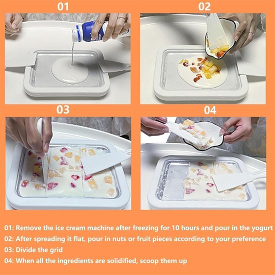 IJsmachine Dienblad - DIY IJs Maker - Zelf Desserts Maken - Snelle Koel Technologie - 1 Dienblad 2 Schrapers - Groen — afbeelding 4