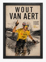 Wout van Aert Affiche | Paris-Roubaix 2026 | Affiche Cycliste | Cadre A4 Noir Inclus