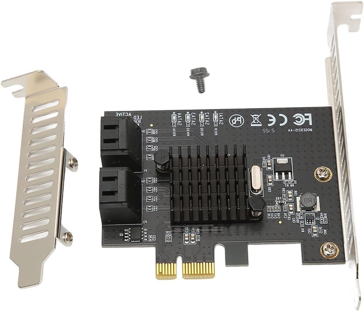 Uitbreidingskaart - Poortkaart Controller - Opslag Uitbreiden - Hoge Snelheid 6Gbps - 4 Poorten - Zwart