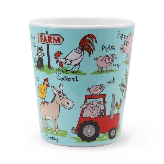 Jungle dieren kinder servies set melamine (vakjesbord + trainingsbeker + lepel) - Tyrrell Katz van Jung — afbeelding 4