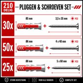 Fischer pluggen en kruiskop schroeven set | Assortiment | Tornitrex | Duopower | 105 sets - 210 stuks