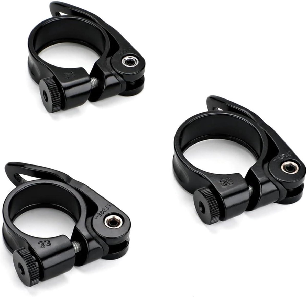 Fiets Zadelklem - Zadelpen Klem - Zadelhoogte Aanpassen - Quick Release Hendel - 349 mm - Zwart