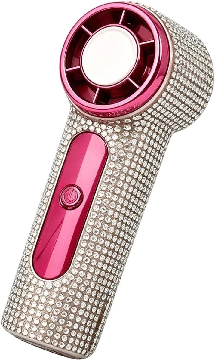 Draagbare Handventilator - Kleine Ventilator - Zomerse Koelte - Oplaadbaar Batterijsysteem - 12x6x12 cm - Roze