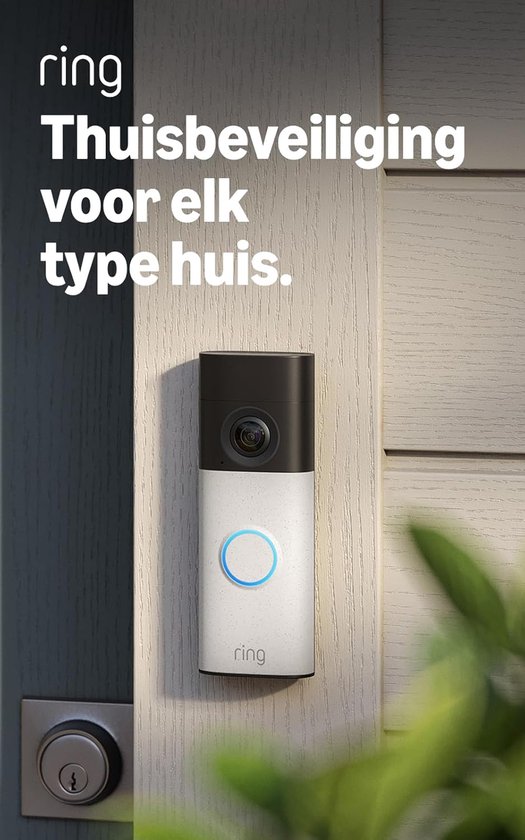 Ring Videodeurbel op batterij (nieuwste generatie) - Matte Mocha - 2K video -Speckled White van Ring — afbeelding 3