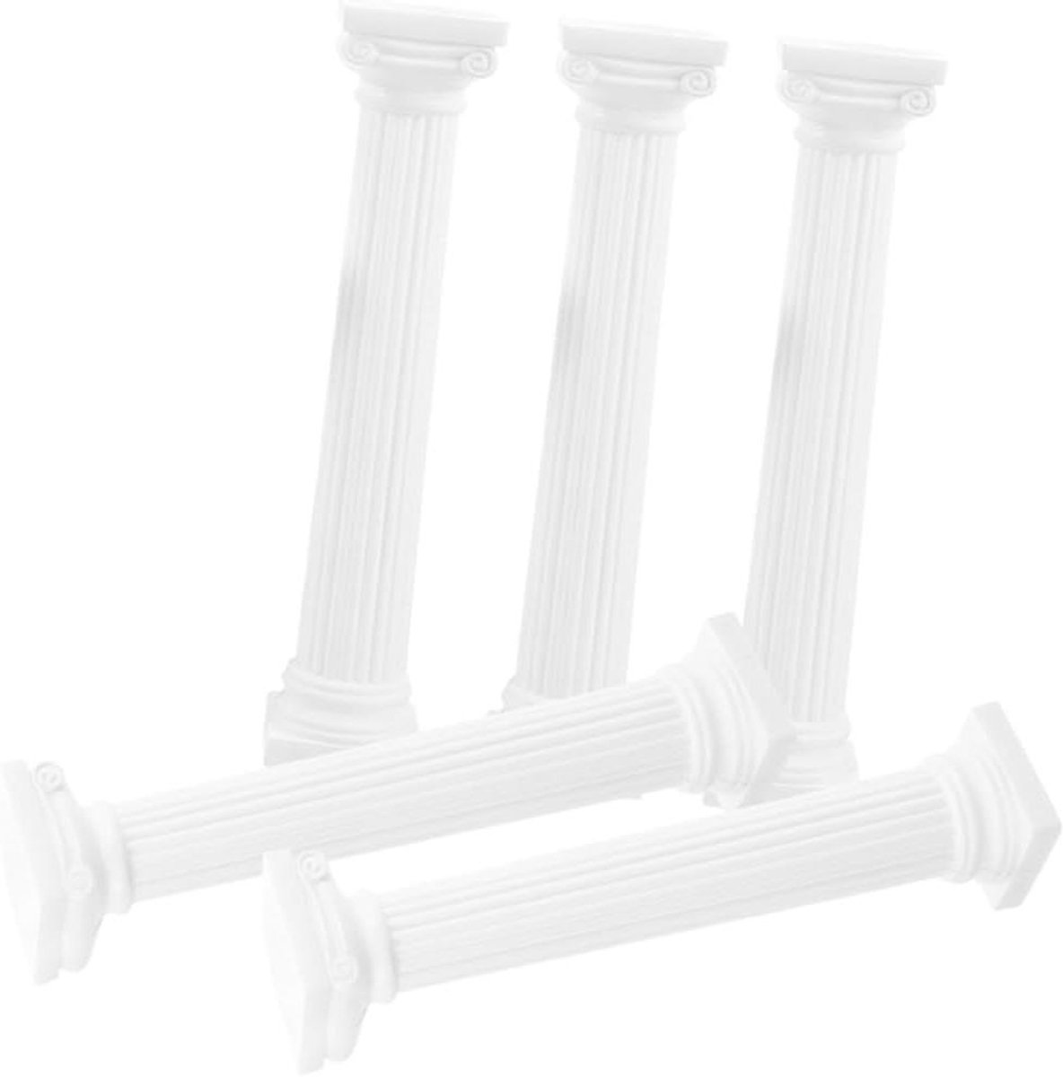 Romeinse Zuilen - Griekse Kolommen - Scène Decoratie - Tijdloze Elegantie - 5 Stuks 17 cm - Wit