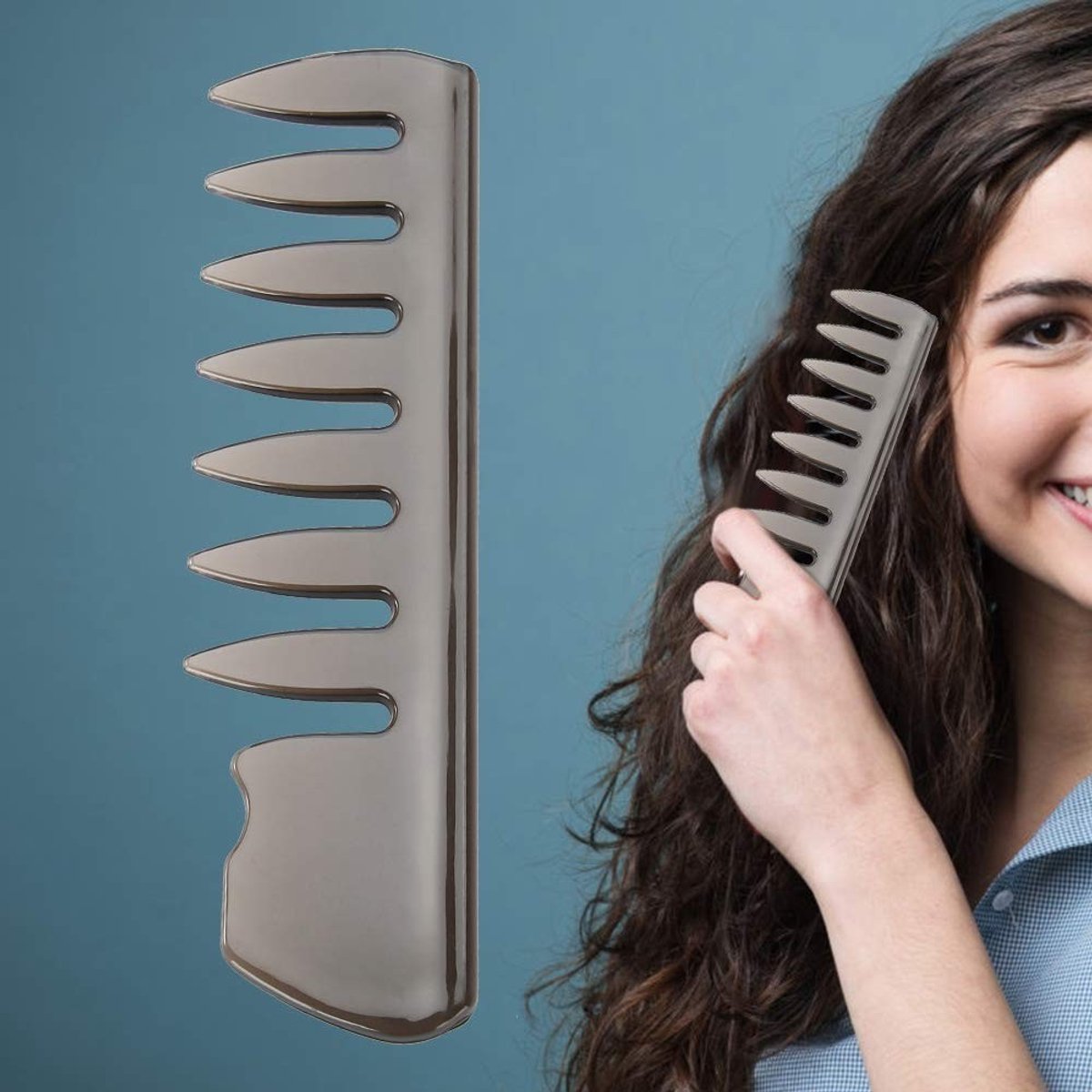 BRENZOOS- Tandenkam Anti-slip Handvat - Herenkam - Professionele Styling Tool - Brede Tanden - Lichtgewicht - Hoogwaardig ABS Materiaal - Haarkam