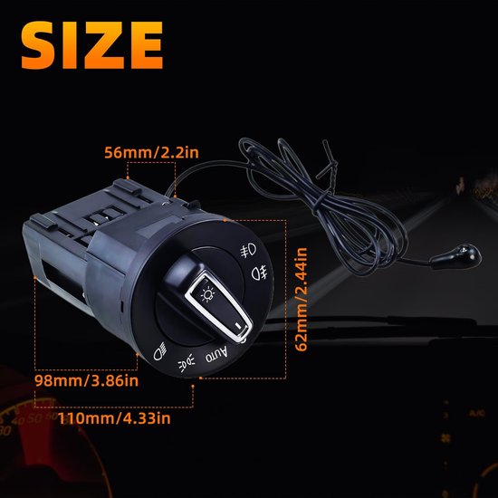 Cosensi - Automatische koplampenschakelaar - Lichtsensor module - Eenvoudig in gebruik - One Size - Voor Golf MK4 - Schakelt automatisch in en uit... van Cosensi — afbeelding 5