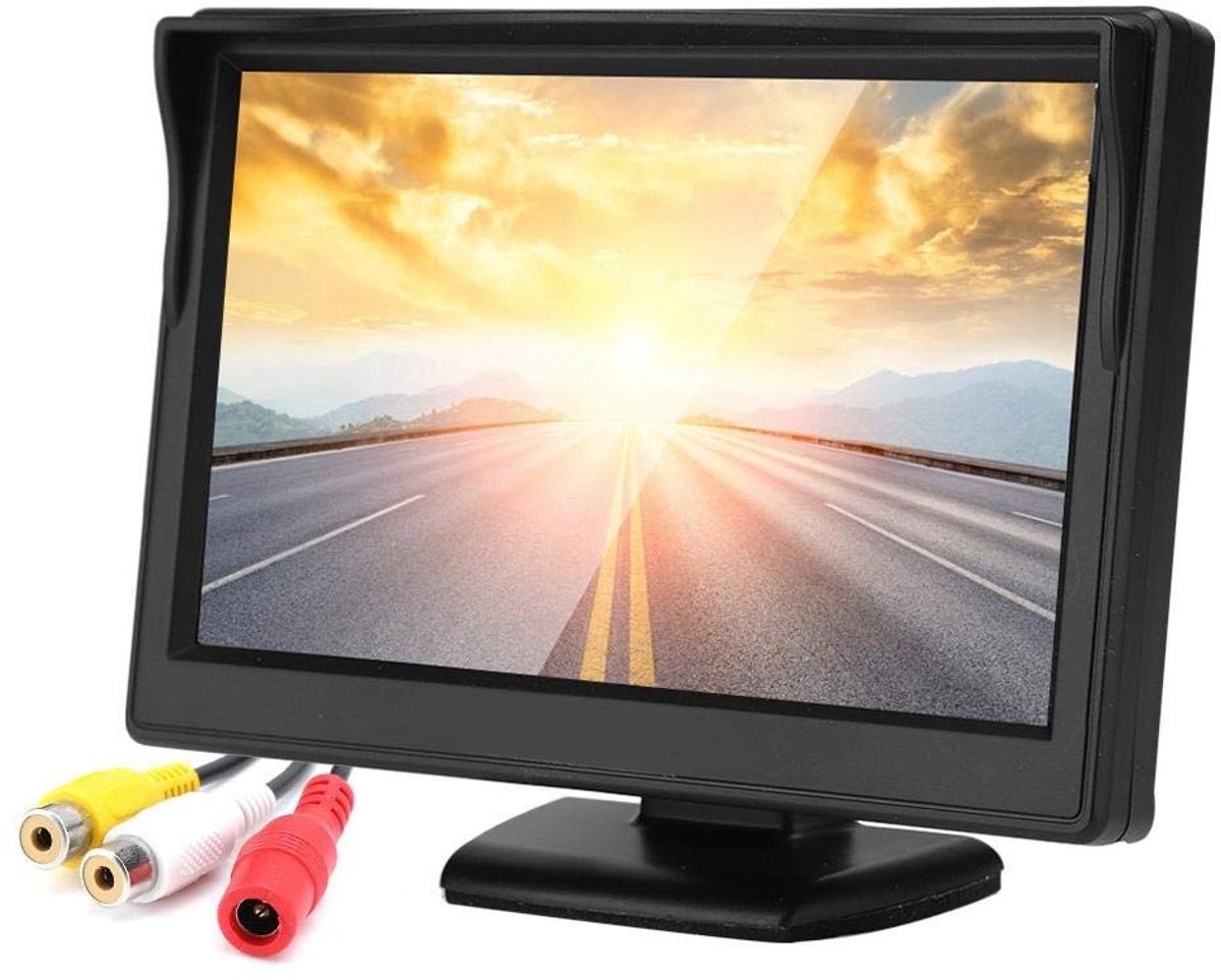 JHUBERS- Achteruitrijcamera 5 Inch HD - Waterdichte TFT LCD - Ondersteunt PAL/NTSC - IP65 - Eenvoudig te installeren - Hoge resolutie 800x480 - Achteruitrijsysteem