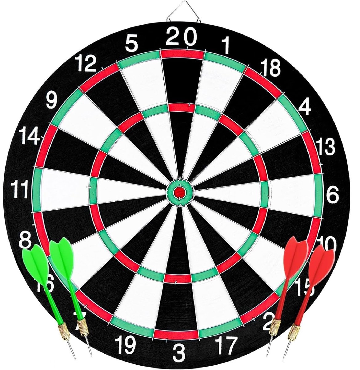 BRENZOOS- Dartbord Dubbelzijdig - 12 Inch - Inclusief 4 Dartpijlen - Veiligheidsdartbord - Golfkarton - Duurzaam Ontwerp - Darts
