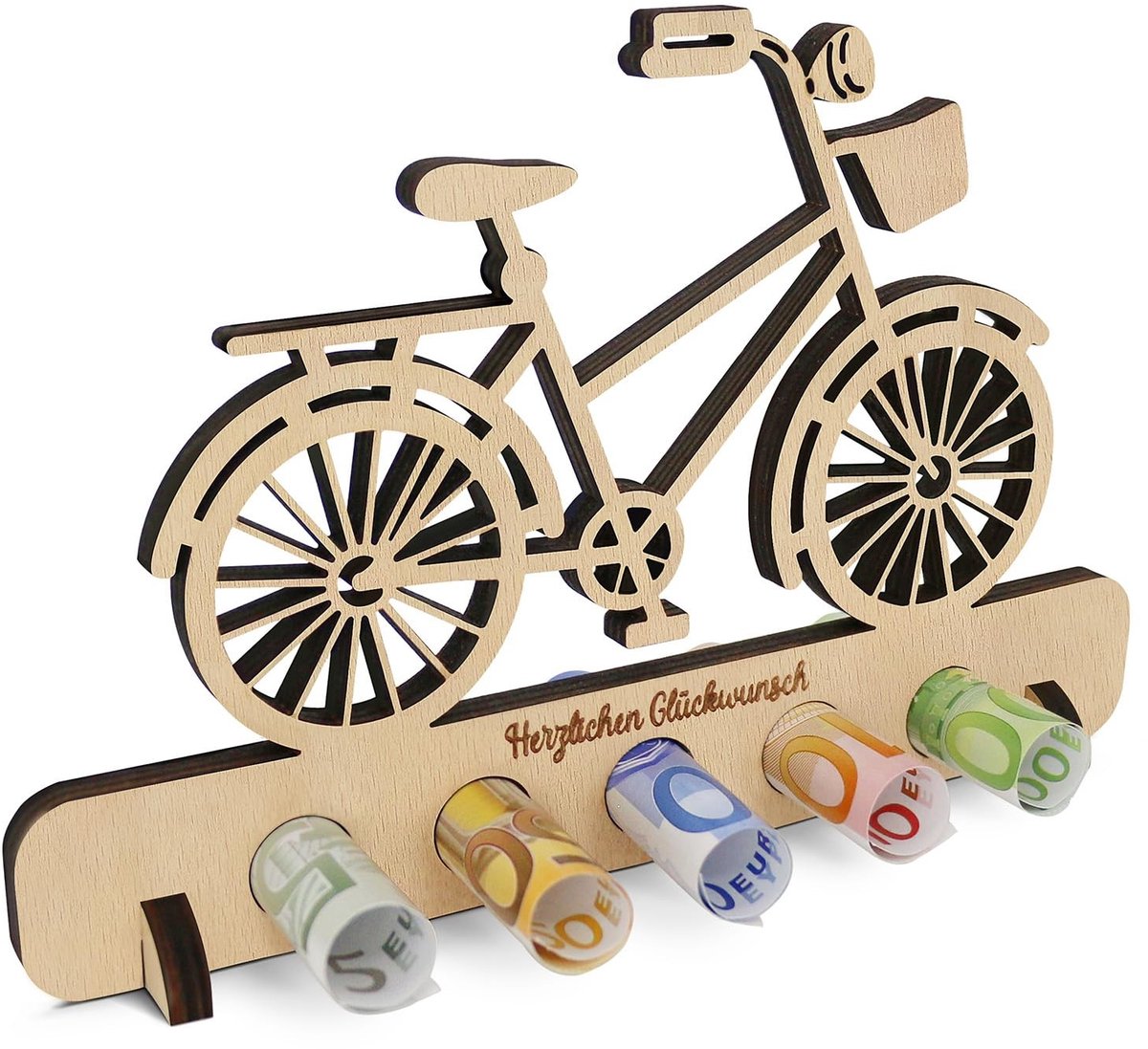 BRENZOOS- Geldgeschenken Hout Handgemaakt - Verjaardag - Decoratie Fiets - Spaarpot - Gastenboek - Duurzaam en Robuust - Cadeau