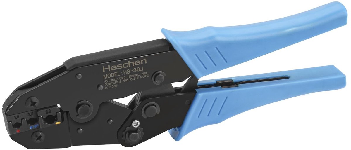 JHUBERS - Crimping Pliers - HS-30J - Professionele gereedschap - Blauw - Kabelconnectoren - Voor crimping van geïsoleerde terminals - 1-6 mm²