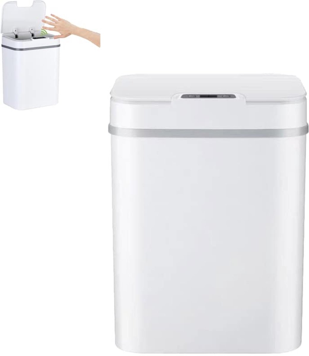 BRENZOOS- Afvalemmer 12 Liter - Automatische Afvalbak - Contactloze Sensor - Keuken/Badkamer - Duurzaam - Hygienisch Gebruik - Sensorafvalbak