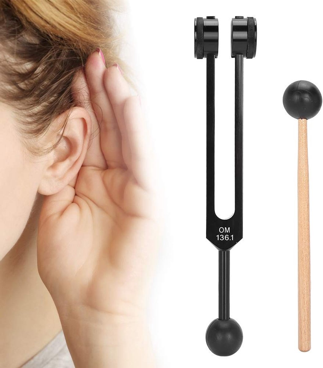 SOUQONE- Diapason 136,1 Hz - Stemvork - Aluminiumlegering - Geluidstherapie - Vibratie Healing - Inclusief rubberen hamer en opbergtas