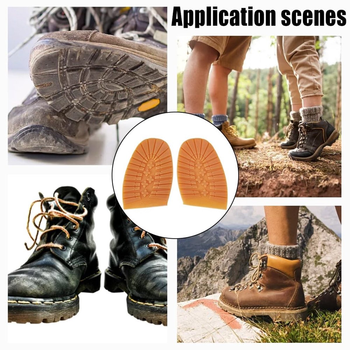 SOUQONE- Schoenpads 6mm Dikke Antislip Zool - Rubber Protector - Vervangingsset - Halve Zolen - Verhoogde Grip - Duurzaam materiaal - Schoenbescherming